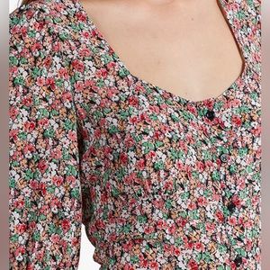 GERARD DAREL PARIS Jahlya Ditsy Floral Print Dress, Black/Multi Color⭐️NEW!💫